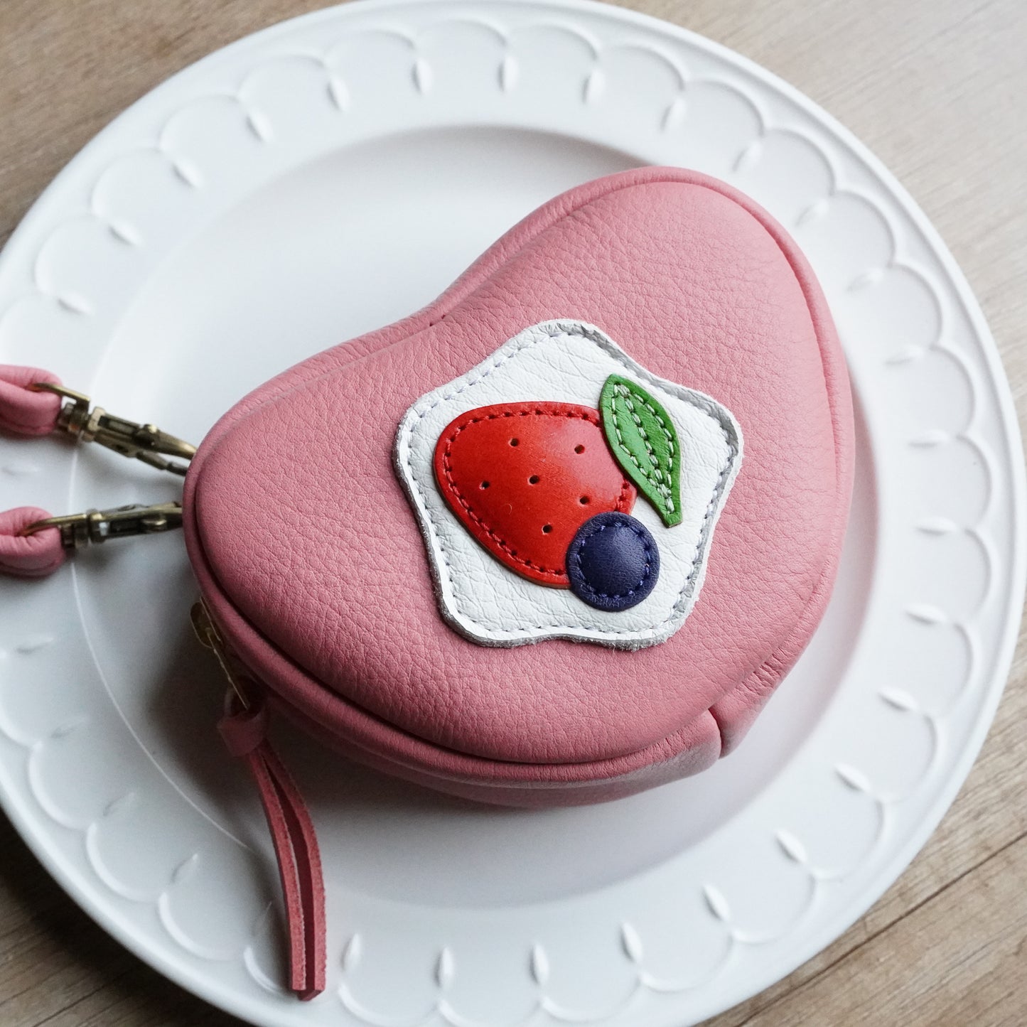 Pink Heart Cake Hanging Mini Pouch