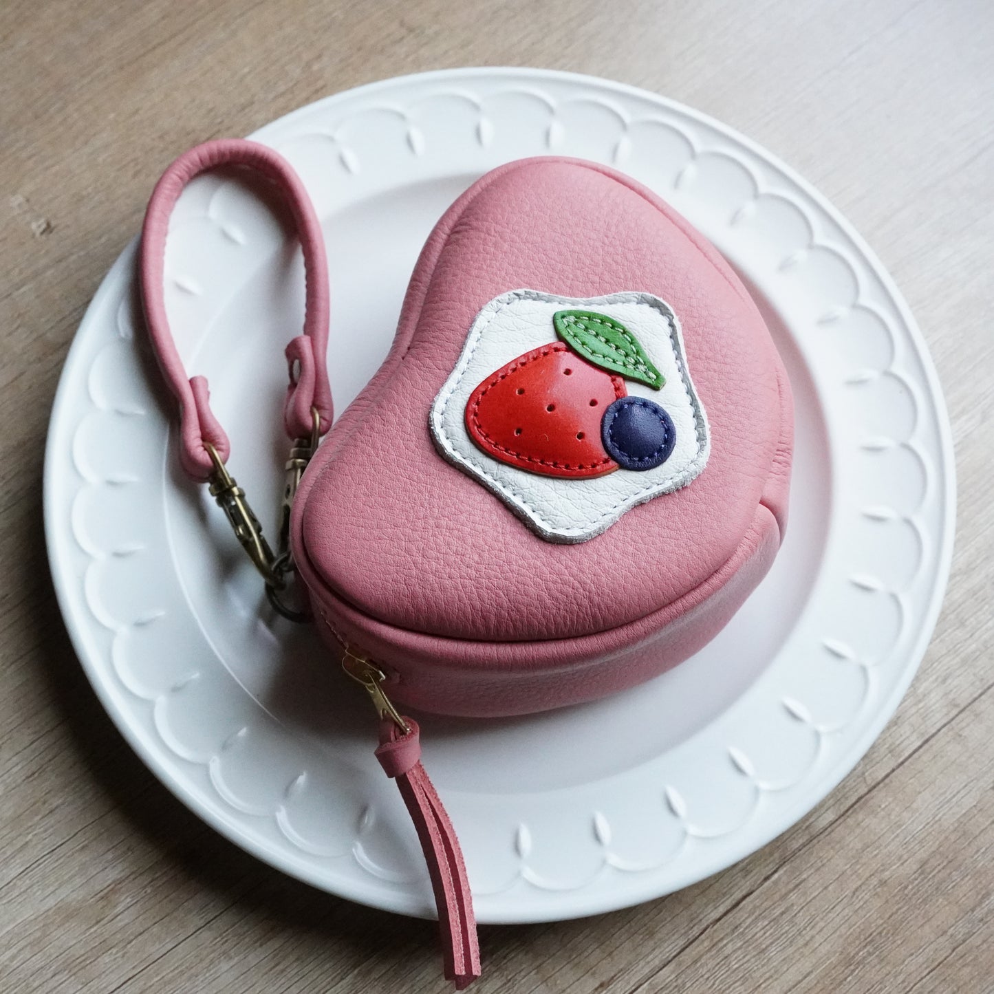 Pink Heart Cake Hanging Mini Pouch