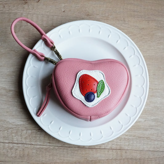 Pink Heart Cake Hanging Mini Pouch