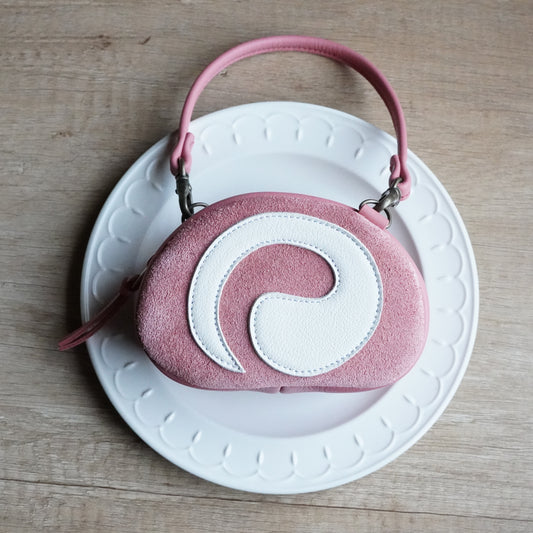 Pink Roll Cake Hand Strap Pouch